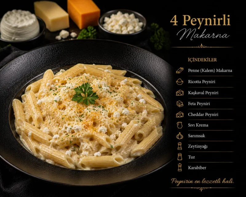 4 Peynirli Makarna