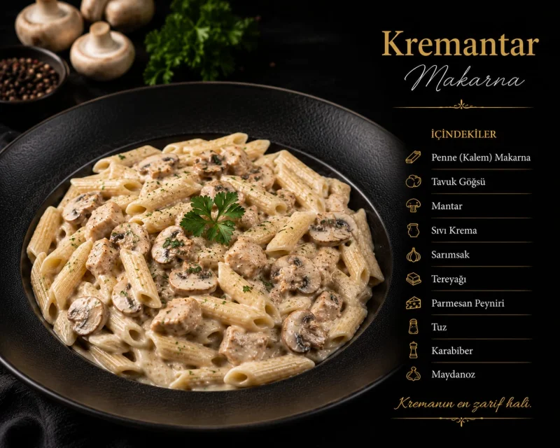 Kremantar Tavuklu Makarna